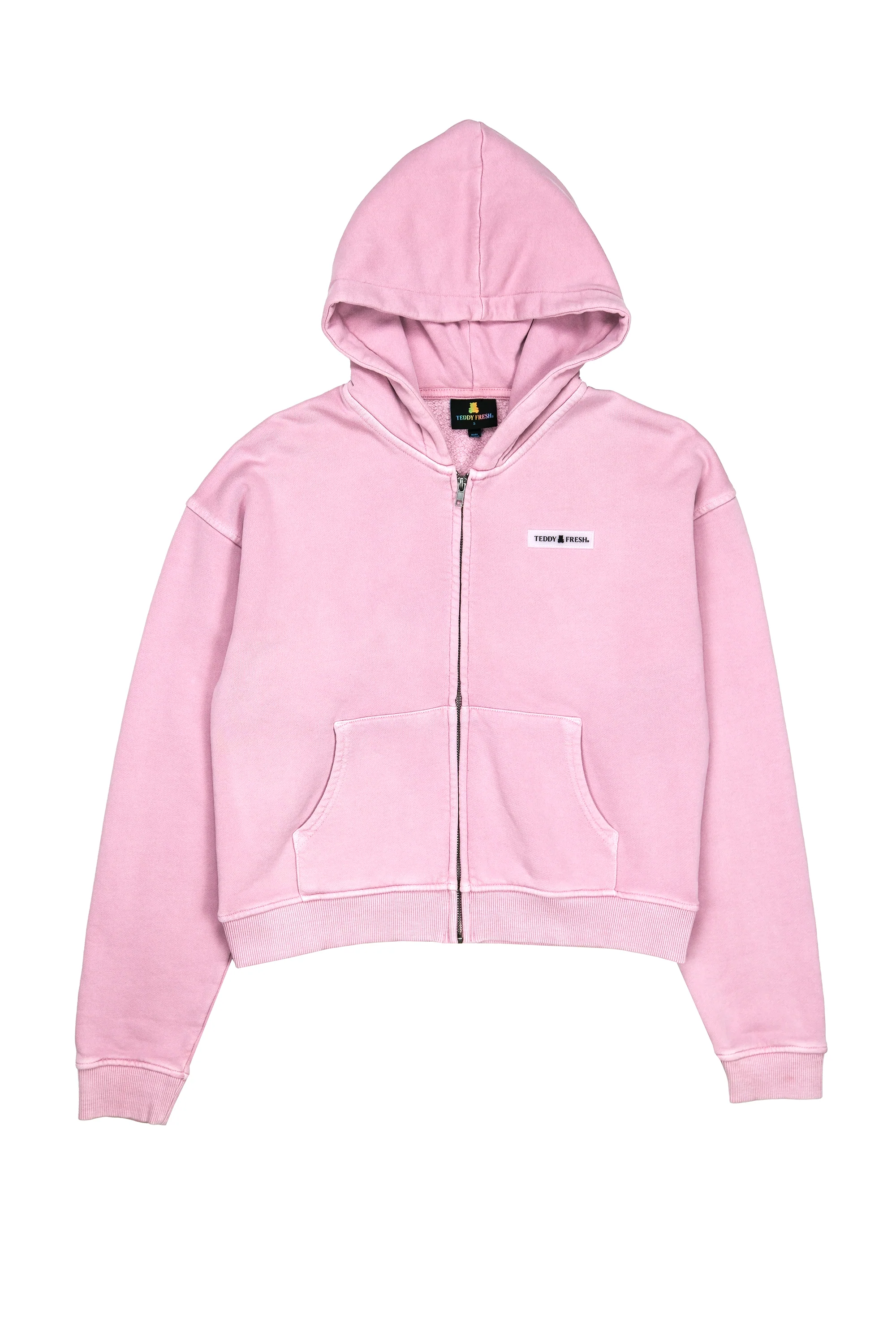 Women's Classic Washed Crop Zip Hoodie - Image 7